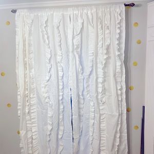 Lush white ruffle curtain